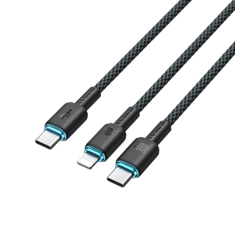 ROMOSS PD100W USB-C / Type-C To 8 Pin & Type-C Fast Charging Cable Transmission Line 1.5m - 2 in 1 Cable by ROMOSS | Online Shopping UK | buy2fix