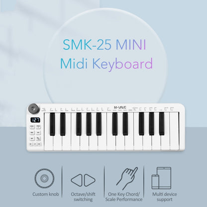 M-VAVE SKM-25MINI Digital Electronic Piano 25 Key Musical Instrument MIDI Keyboard Controller - Keyboard Instruments Accessories by M-VAVE | Online Shopping UK | buy2fix