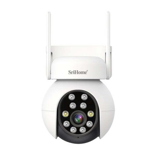 SriHome SH052B Wifi 5MP Wireless PTZ IP AI Auto Tracking Sound&Light Alarm Starlight Color Night Vision Outdoors Surveillance Camera, Plug: UK - Dome Camera by SriHome | Online Shopping UK | buy2fix