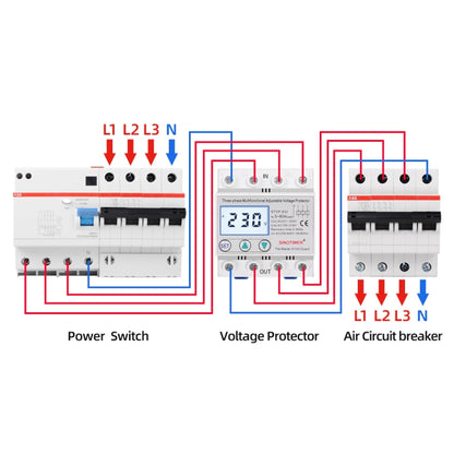 SINOTIMER STVP-932 80A 3-phase 380V LCD Self-resetting Adjustable Surge Voltage Protector - Other Tester Tool by SINOTIMER | Online Shopping UK | buy2fix