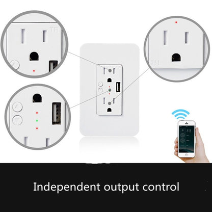 Smart Wall Socket 120 Type WIFI Remote Control Voice Control With USB Socket, Model:American Wall Socket - Consumer Electronics by buy2fix | Online Shopping UK | buy2fix