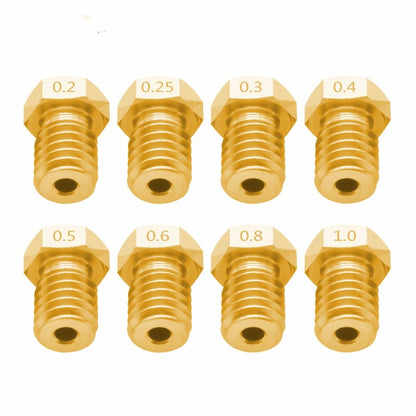 8 PCS Bugatti 3D Printer Accessories E3D-V5 V6 Nozzle M6 Thread Consumables Hot Nozzle, Size:1.75/0.4mm - Consumer Electronics by buy2fix | Online Shopping UK | buy2fix