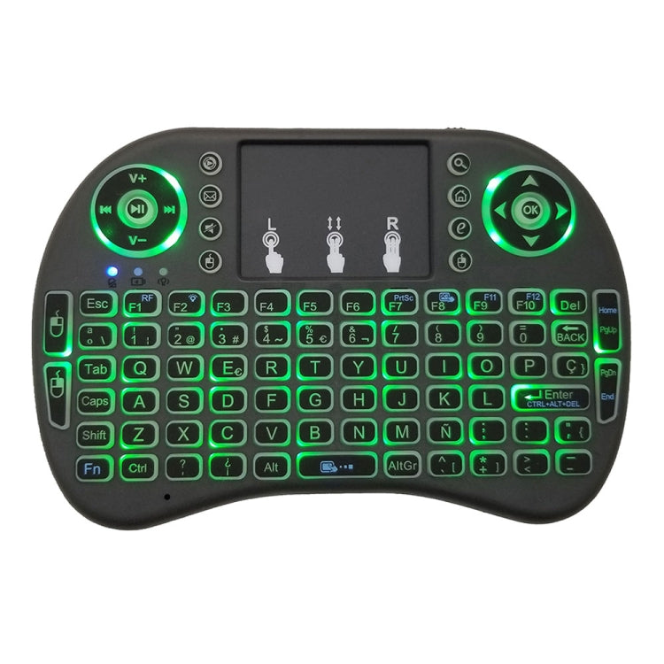 Support Language: Spanish i8 Air Mouse Wireless Backlight Keyboard with Touchpad for Android TV Box & Smart TV & PC Tablet & Xbox360 & PS3 & HTPC/IPTV - MINI PC Accessories & Gadgets by buy2fix | Online Shopping UK | buy2fix