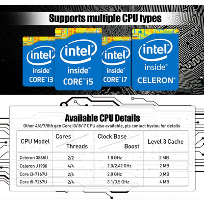 HYSTOU P09-6L Windows / Linux System Mini PC, Intel Core I3-7167U 2 Core 4 Threads up to 2.80GHz, Support mSATA, 8GB RAM DDR3 + 128GB SSD - Computer & Networking by HYSTOU | Online Shopping UK | buy2fix