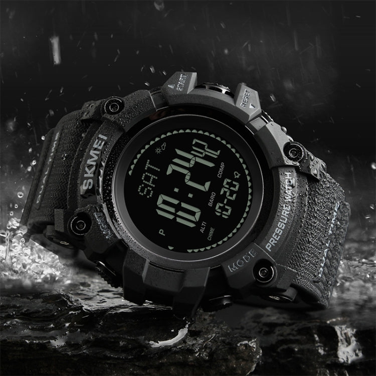 SKMEI 1358 Multifunctional Men Outdoor Sports 30m Waterproof Digital Watch with Compass / Barometer / Altimeter/ Pedometer Function(Army Green) - Sport Watches by SKMEI | Online Shopping UK | buy2fix