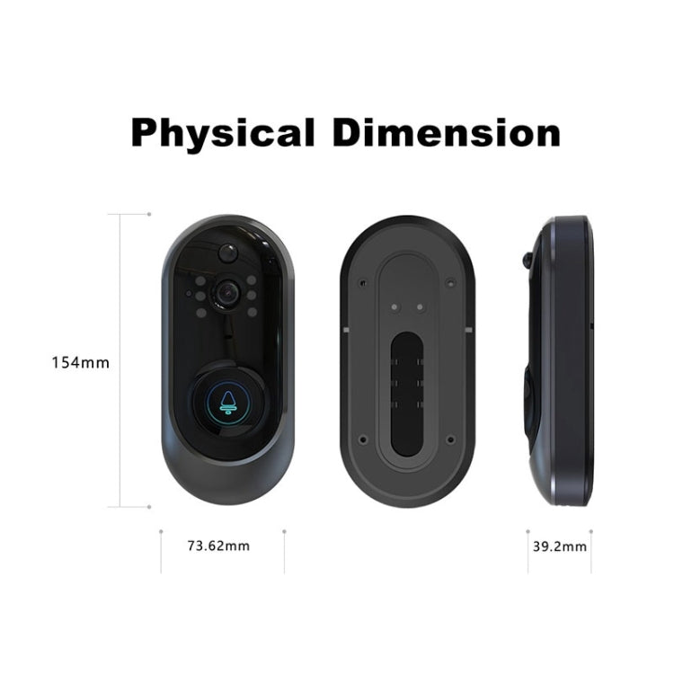 M108 720P 6400mAh Smart WIFI Video Visual Doorbell,Support Phone Remote Monitoring & Real-time Voice Intercom (Black) - Security by buy2fix | Online Shopping UK | buy2fix