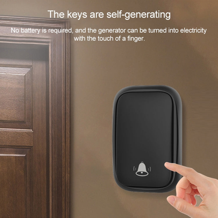CACAZI FA88 Self-Powered Smart Home Wireless Doorbell, UK Plug(White) - Security by CACAZI | Online Shopping UK | buy2fix