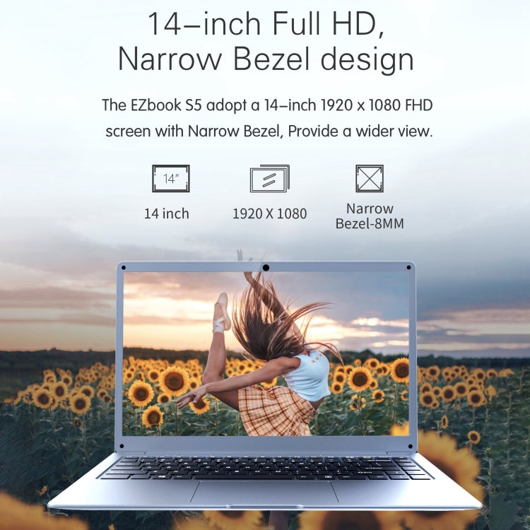 Jumper EZbook S5 Laptop, 14.0 inch, 12GB+128GB, Windows 11 Intel Celeron N4000 / N3350 / N4020 Random CPU Delivery, Support TF Card & Bluetooth & Dual WiFi & Mini HDMI(Space Grey) - Jumper by jumper | Online Shopping UK | buy2fix