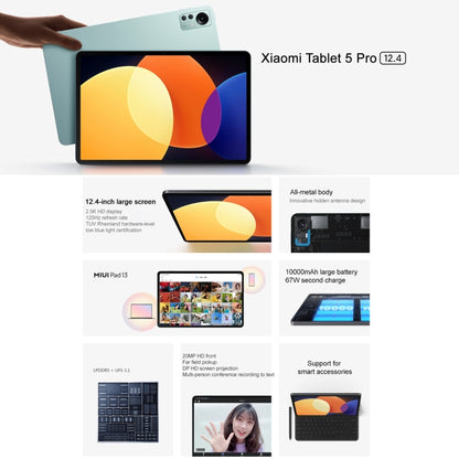 Xiaomi Pad 5 Pro, 12.4 inch, 12GB+512GB, Dual Back Cameras, MIUI 13 Qualcomm Snapdragon 870 Octa Core up to 3.2GHz, 10000mAh Battery (Black) - Other by Xiaomi | Online Shopping UK | buy2fix