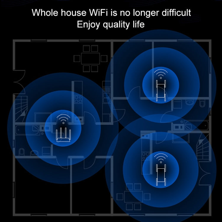 COMFAST CF-AC2100 2100Mbps Wireless WIFI Signal Amplifier Repeater Booster Network Router with 4 Antennas, EU Plug - Broadband Amplifiers by COMFAST | Online Shopping UK | buy2fix