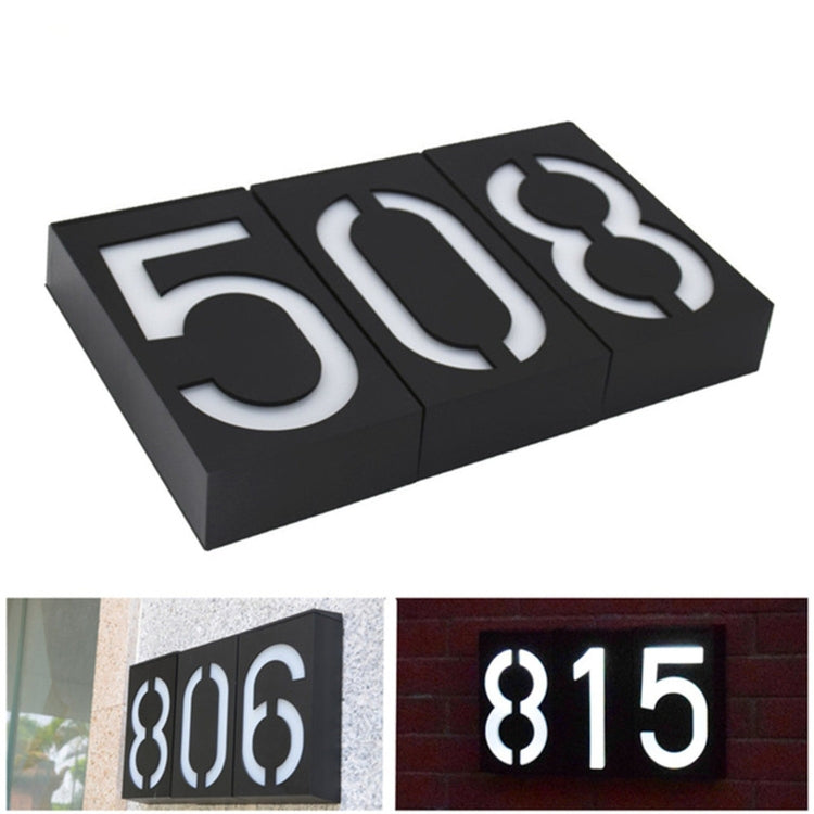 0.36W Solar Powered Wall Mount 6 LEDs Lighting Doorplate Lamp House Number Porch Lights with Solar Pannel(1) - Solar Lights by YWXLight | Online Shopping UK | buy2fix