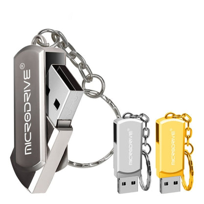 MicroDrive 64GB USB 2.0 Creative Personality Metal U Disk with Keychain (Silver) - USB Flash Drives by MicroDrive | Online Shopping UK | buy2fix