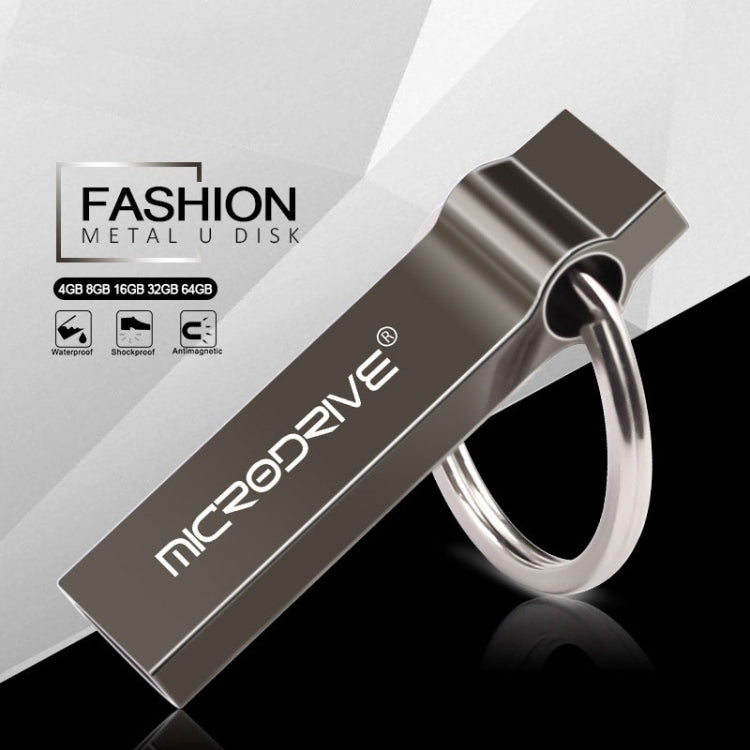 MicroDrive 64GB USB 2.0 Metal Keychain U Disk (Grey) - Computer & Networking by MicroDrive | Online Shopping UK | buy2fix