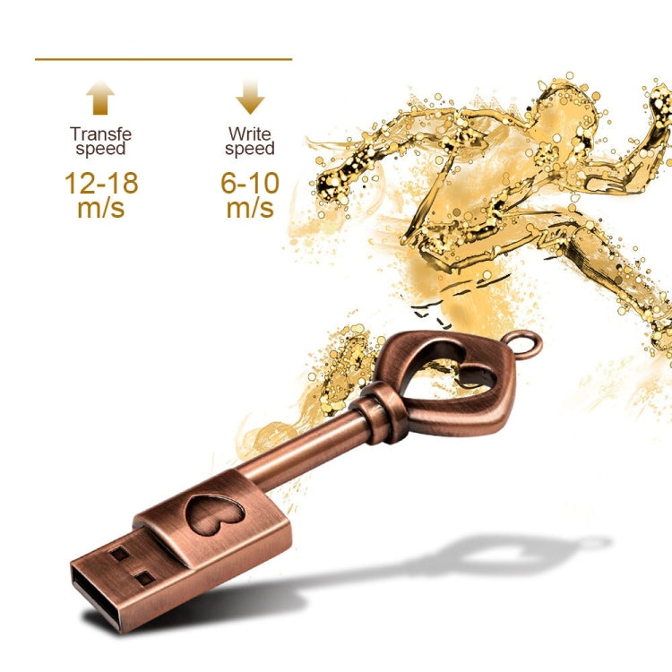 MicroDrive 4GB USB 2.0 Copper Love Key U Disk - Computer & Networking by MicroDrive | Online Shopping UK | buy2fix