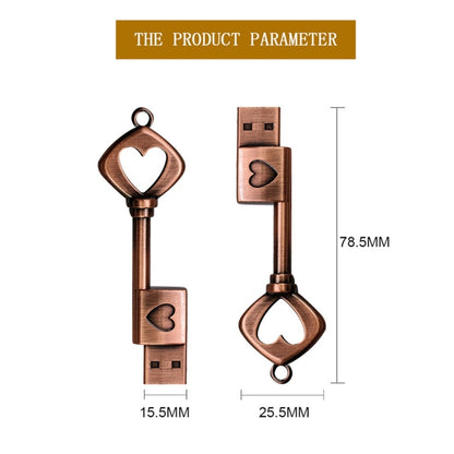 MicroDrive 4GB USB 2.0 Copper Love Key U Disk - Computer & Networking by MicroDrive | Online Shopping UK | buy2fix