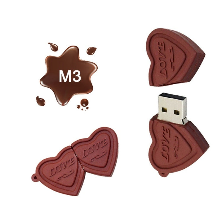 MicroDrive 8GB USB 2.0 Creative Heart Chocolate U Disk - USB Flash Drives by MicroDrive | Online Shopping UK | buy2fix